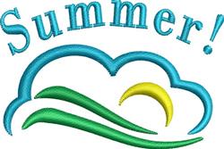 Summer Landscape - 4x4 sunflower quick stitch embroidery design for kitchen tea towels