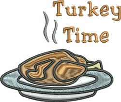 Turkey Time - 4x4 time detailed machine embroidery design for kitchen tea towels