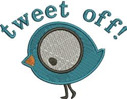 Tweet Off - 6x10 bird beginner-friendly embroidery design for kitchen tea towels