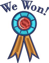 We Won - 4x4 won beginner-friendly machine embroidery design for reusable tote bags