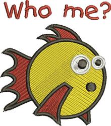 Who Me? - 4x4 heart detailed machine embroidery design perfect for reusable tote bags