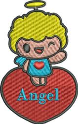 detailed angel machine embroidery pattern - Winking Angel perfect for Planters