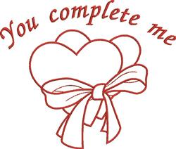 beginner-friendly valentine complete machine embroidery pattern - You Complete Me for Anniversary Gifts