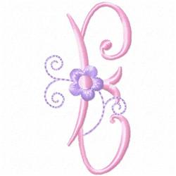 floret quick stitch machine embroidery - Monogram Floret E for patchwork quilt blocks