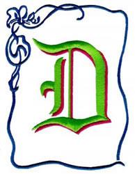 monogram beginner-friendly machine embroidery - Monogram D for Hair Accessories