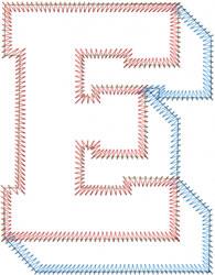 Zig Zag e - 5x7 zag quick stitch machine embroidery design for reusable tote bags