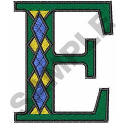 beginner-friendly font machine embroidery pattern - Argyle FONT E for reusable tote bags