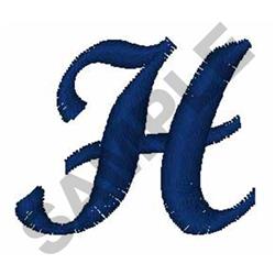 Bold Script Font H - 4x4 font quick stitch embroidery design for cute baby onesies
