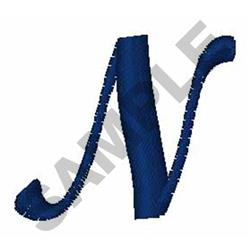 Bold Script Font N - 4x4 font quick stitch embroidery design for cute baby onesies