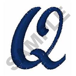 Bold Script Font Q - 4x4 font quick stitch embroidery design for kitchen tea towels
