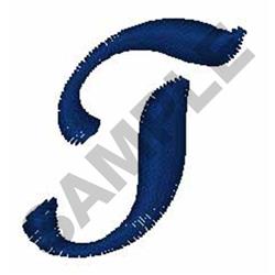 Bold Script Font T - 4x4 font quick stitch embroidery design for cute baby onesies
