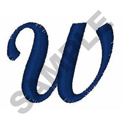 Bold Script Font W - 4x4 font quick stitch machine embroidery design for kitchen aprons