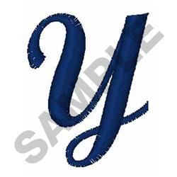 font quick stitch machine embroidery - Bold Script Font Y for patchwork quilt blocks