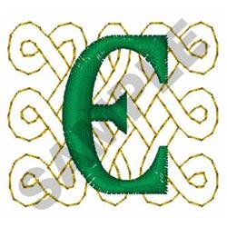 Celtic Font E - 4x4 font quick stitch machine embroidery design for Tablecloths