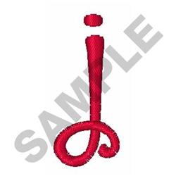 quick stitch script machine embroidery pattern - CURLY SCRIPT j for Lunch Boxes
