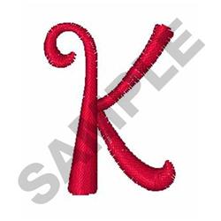 CURLY SCRIPT K - 4x4 script quick stitch embroidery design for kitchen tea towels