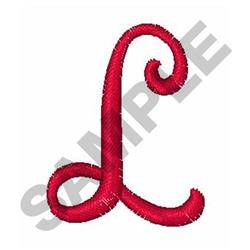 quick stitch script machine embroidery pattern - CURLY SCRIPT L for reusable tote bags