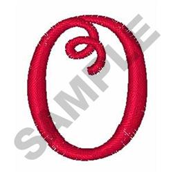 quick stitch script machine embroidery pattern - CURLY SCRIPT O for decorative pillow covers