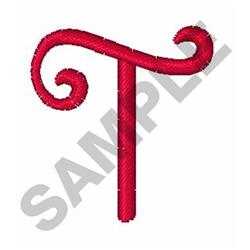 CURLY SCRIPT T - 4x4 script quick stitch embroidery design for cute baby onesies
