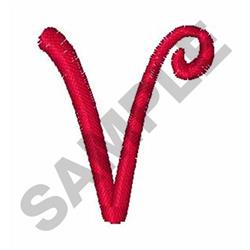 script quick stitch machine embroidery - CURLY SCRIPT V for patchwork quilt blocks