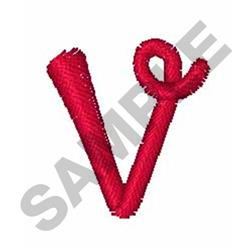 quick stitch script machine embroidery pattern - CURLY SCRIPT v for Fun Apparel