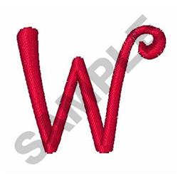 CURLY SCRIPT W - 4x4 script quick stitch machine embroidery design for Tablecloths