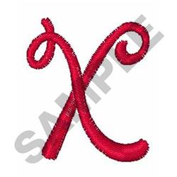 quick stitch script machine embroidery pattern - CURLY SCRIPT X for insulated lunch bags