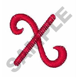 CURLY SCRIPT x - 4x4 script quick stitch embroidery design for Fashion Accessories