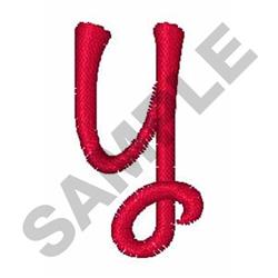 quick stitch script machine embroidery pattern - CURLY SCRIPT y for decorative pillow covers