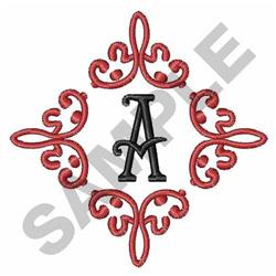 monogram quick stitch machine embroidery - FANCY MONOGRAM A for kitchen tea towels