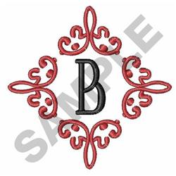 FANCY MONOGRAM B - 4x4 monogram quick stitch embroidery design for kitchen aprons