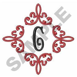 quick stitch monogram machine embroidery pattern - FANCY MONOGRAM C for decorative pillow covers