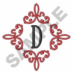 monogram quick stitch machine embroidery - FANCY MONOGRAM D for kitchen tea towels