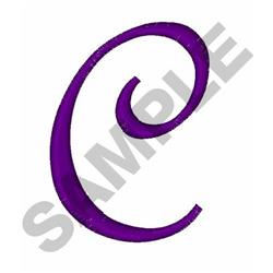 Large Fancy Script C - 4x4 script quick stitch embroidery design for Basic Wear