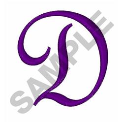 quick stitch script machine embroidery pattern - Large Fancy Script D for Romantic Decor
