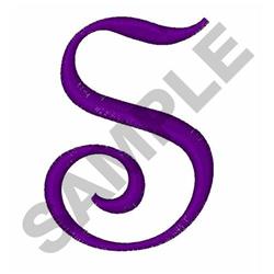 quick stitch script machine embroidery pattern - Large Fancy Script S for decorative pillow covers