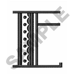 Large Retro E - 4x4 retro quick stitch embroidery design for festive table runners