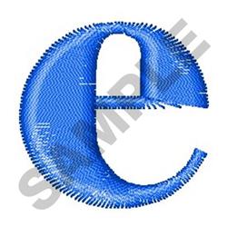 Lower Case E - 4x4 case quick stitch machine embroidery design for Baseball Caps