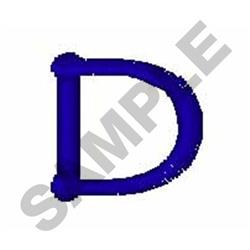 quick stitch monogram machine embroidery pattern - Monogram D for kitchen tea towels