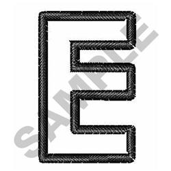 quick stitch font machine embroidery pattern - OPEN BLOCK FONT E for Baby Bibs