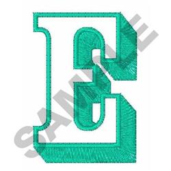 Open Shadow Font E - font quick stitch machine embroidery design for reusable tote bags