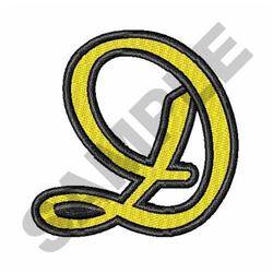 Script Letter D - 4x4 letter detailed machine embroidery design for cute baby onesies