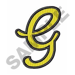 Script Letter G - 5x7 letter detailed machine embroidery design for cute baby onesies