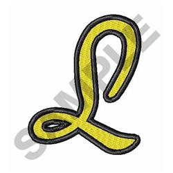 letter detailed machine embroidery - Script Letter L for decorative pillow covers