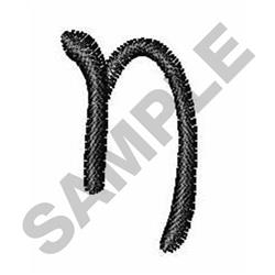 Script Letter n - 4x4 letter quick stitch embroidery design for Kids Clothing