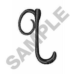 Script Letter q - 4x4 letter quick stitch embroidery design for Kids Clothing