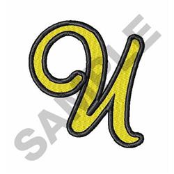 letter detailed machine embroidery - Script Letter U for decorative pillow covers