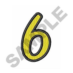 beginner-friendly number machine embroidery pattern - Script Number 6 for reusable tote bags