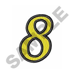 Script Number 8 - 4x4 number beginner-friendly embroidery design for cute baby onesies