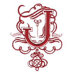 scroll beginner-friendly machine embroidery - SCROLL J for decorative pillow covers